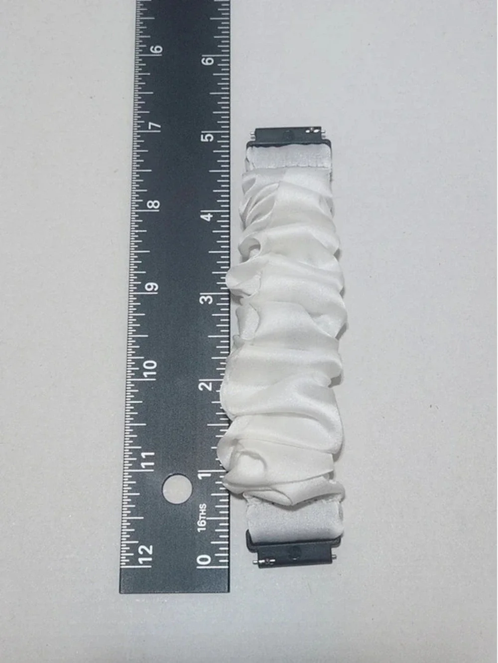 Scrunchies Watch Band for 20mm, Compatible with Samsung 7, 6, 5, 4  Color: White